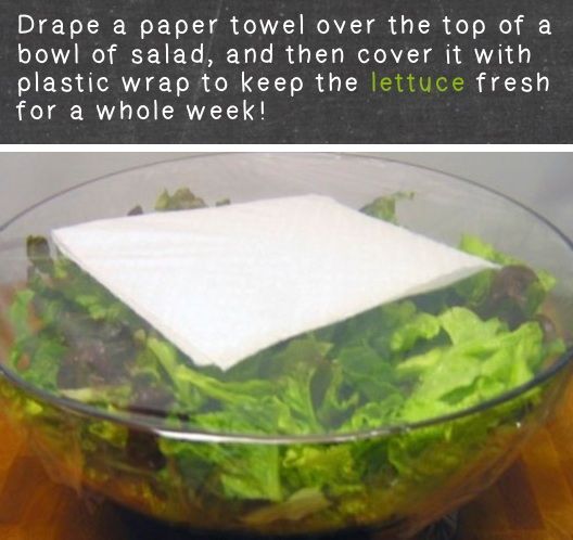 Simply Place A Single Paper Towel On Top Of Lettuce In A Bowl And Cover With Plastic Wrap To Avoid Limp Lettuce. 