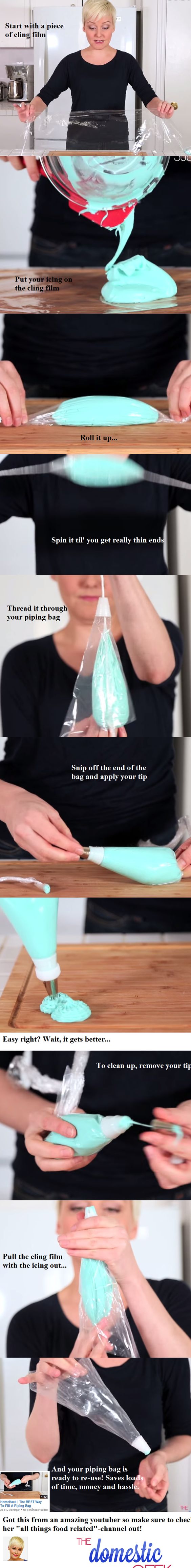 Wrap The Icing In Cling Film And Insert Into The Bag So You Can Reuse The Bags Or Easily Pipe Two Or More Colours Together. 