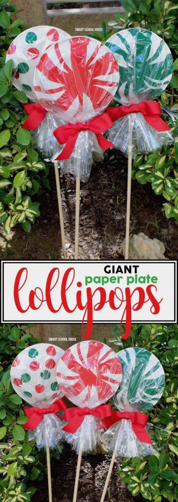 Make Giant Lollipops From Paper Plates. 