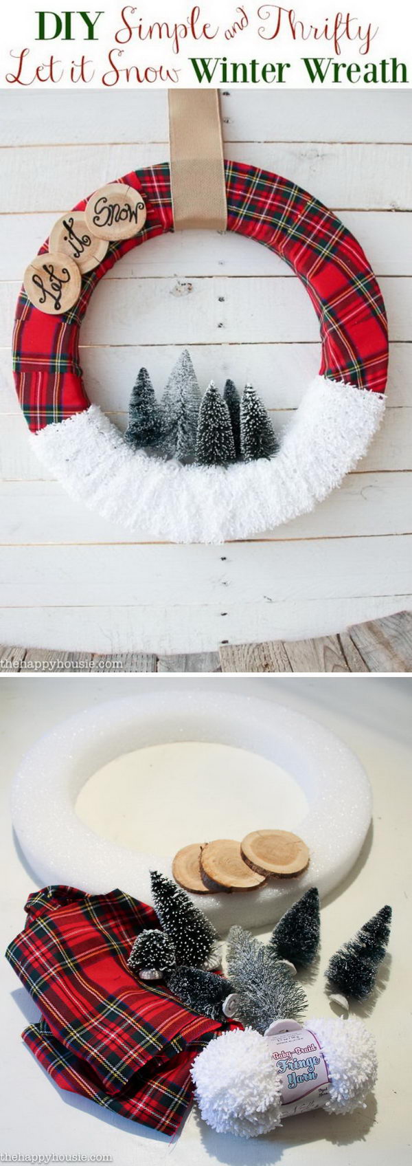 DIY Let it Snow Christmas Wreath. 