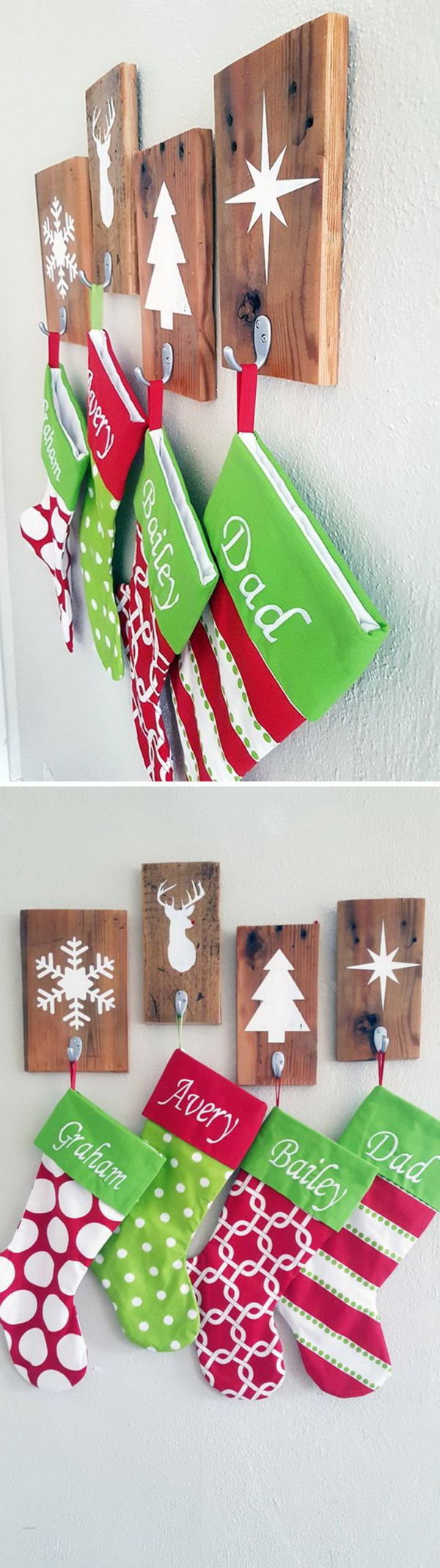 DIY Christmas Stocking Holder Wooden Set. 