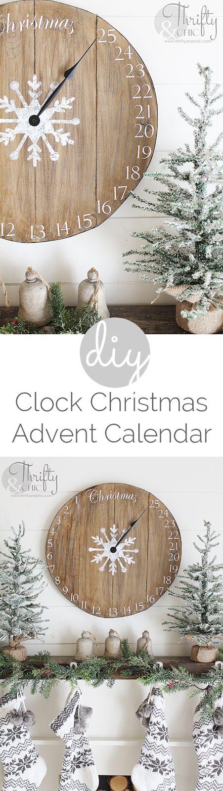 DIY Wood Clock Christmas Advent Calendar. 