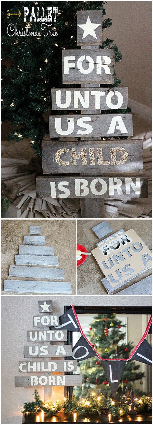 Easy Upcycled Pallet Christmas Tree. 