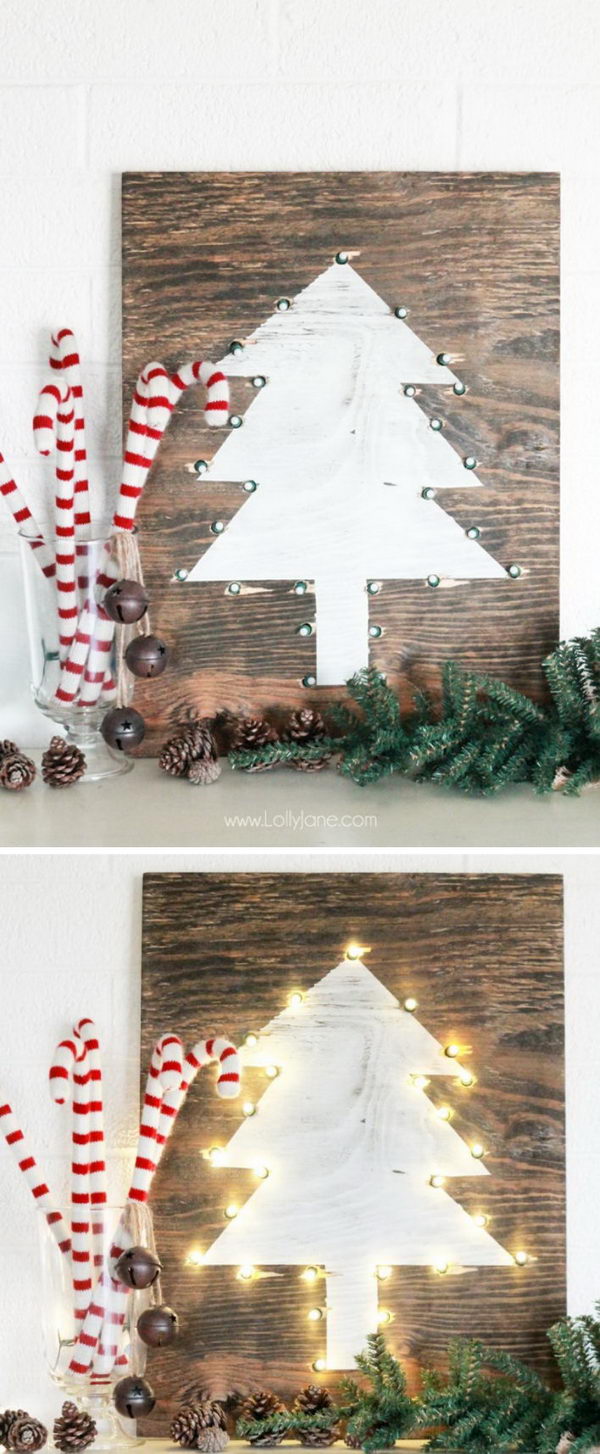 DIY Rustic Marquee Holiday Tree Sign. 