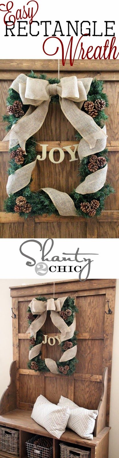 Rustic Picture Frame Christmas Wreath. 