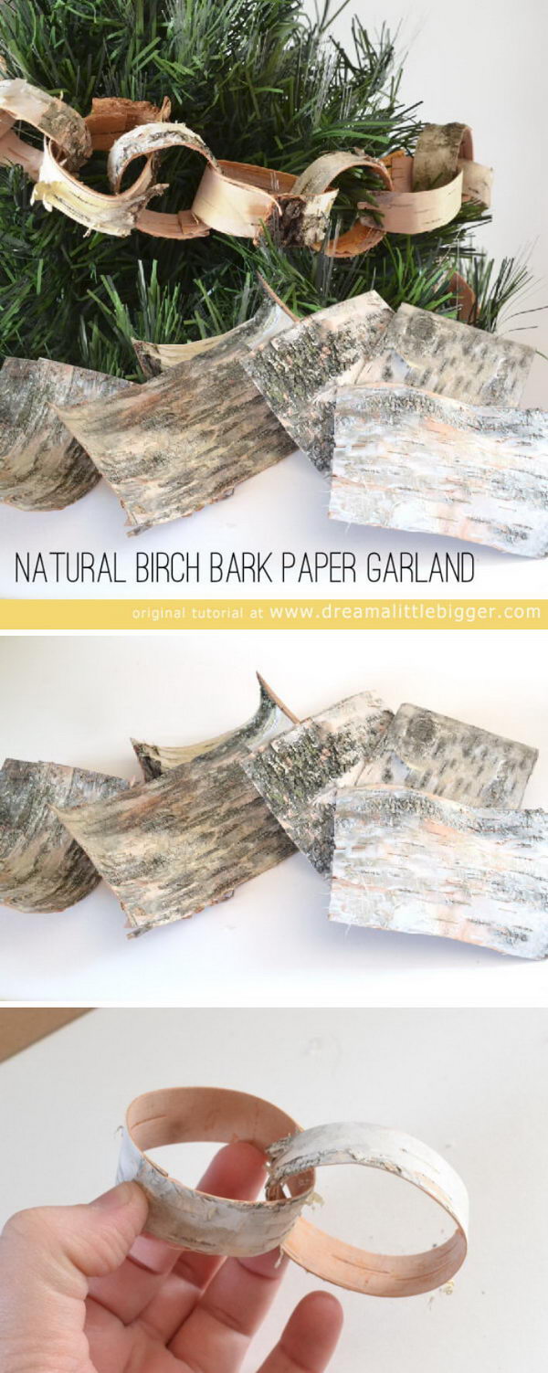 Natural Birch Bark Paper Garland. 