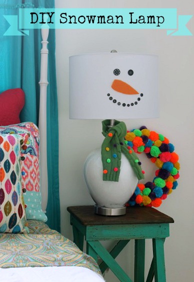 DIY Snowman Lamp. 