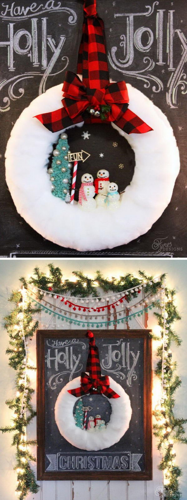 DIY Glittery Snowman Wreath. 