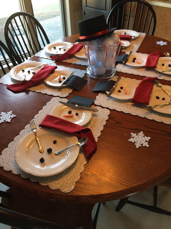 Snowman Table Setting. 