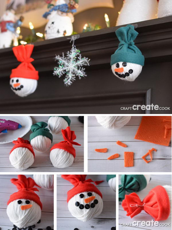 Adorable Snowman Heads For Christmas Decorations. 