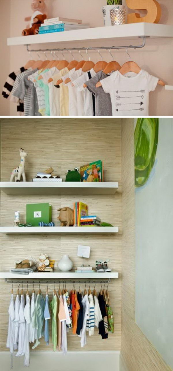 Make a Nursery Wardrobe Shelf. 