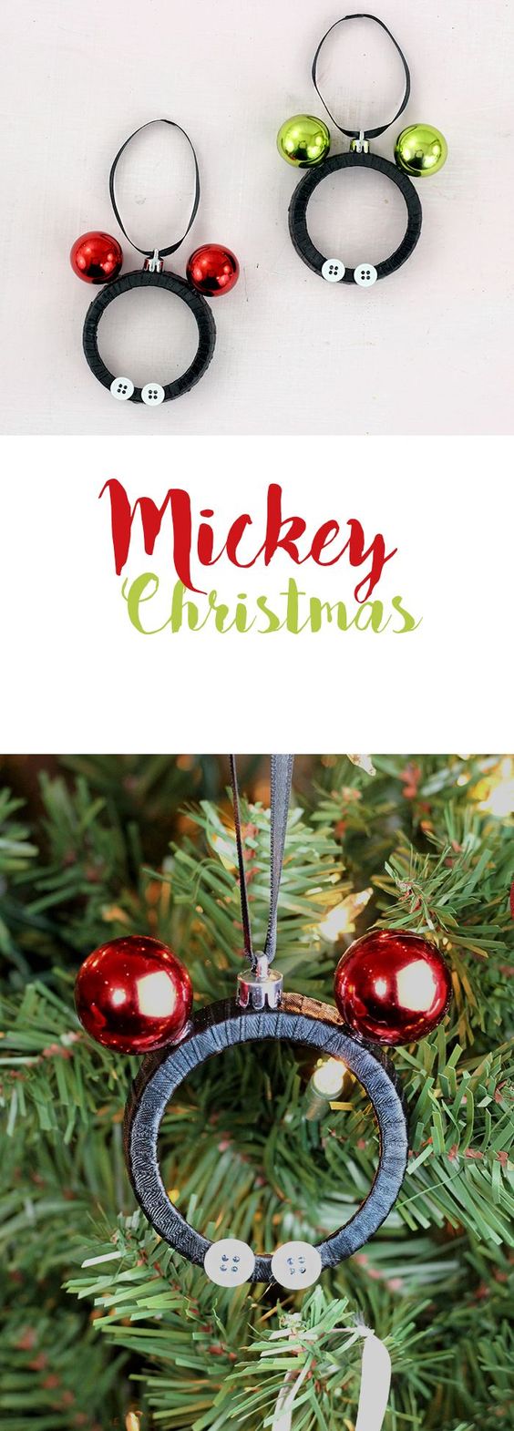 Mickey and Minnie DIY Mason Jar Lid Ornaments. 