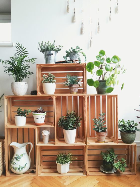 Crate Plant Stand. 