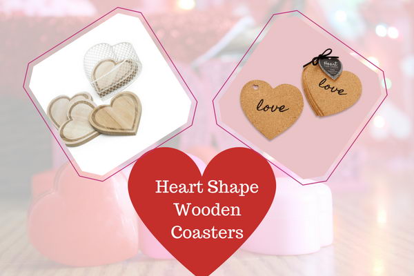 Heart Shape Wooden Coasters