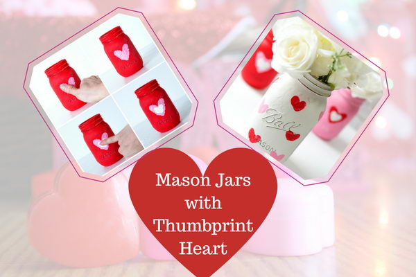 Mason Jars with Thumbprint Heart