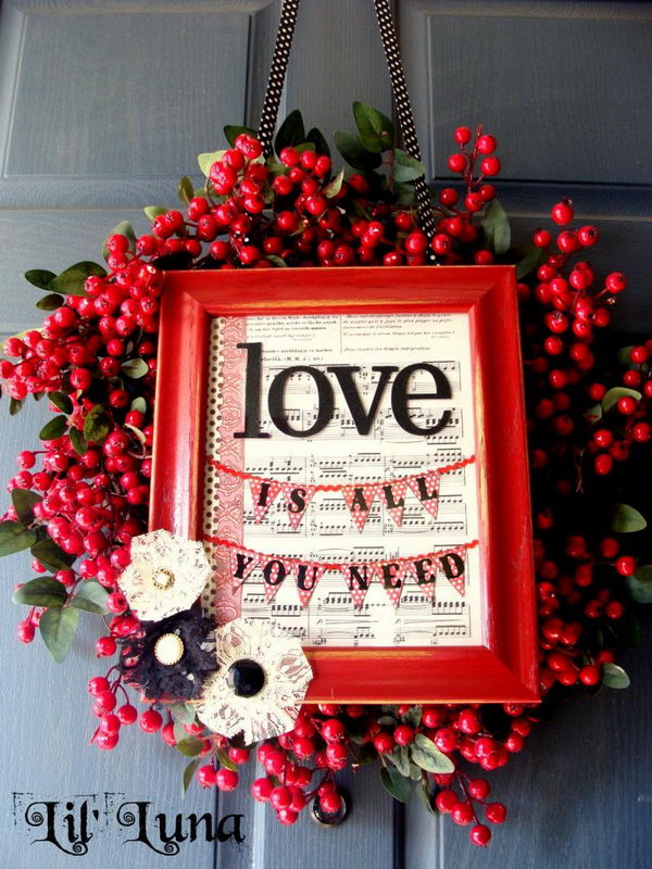 DIY Valentines Wreath And Frame. 