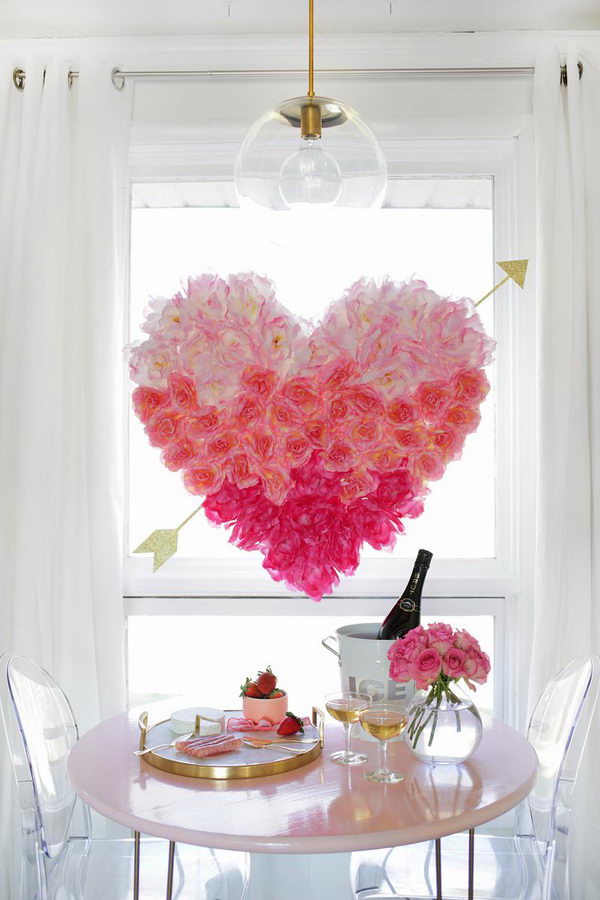 DIY Hanging Flower Heart. 