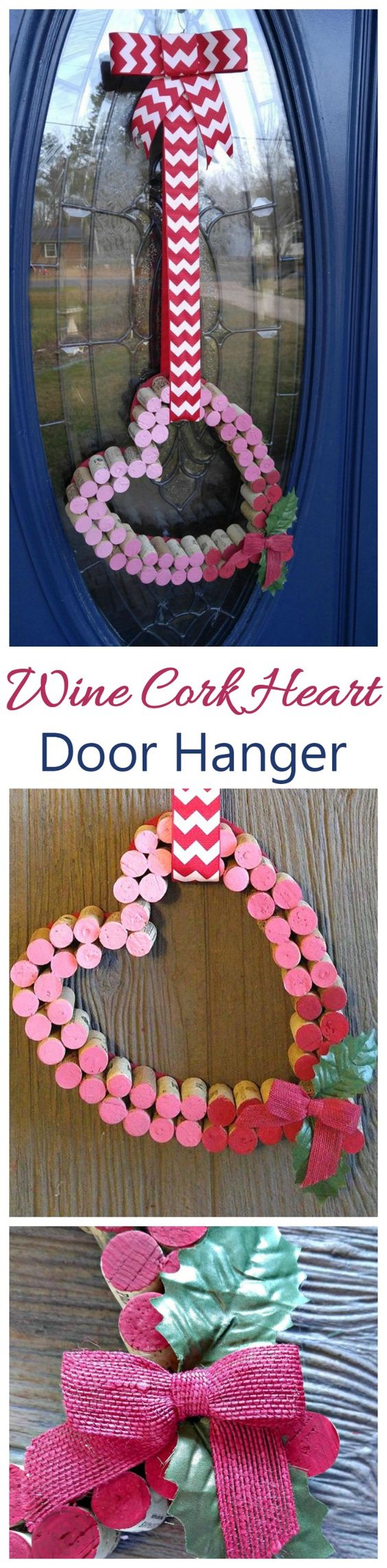 Wine Cork Heart Door Decoration. 