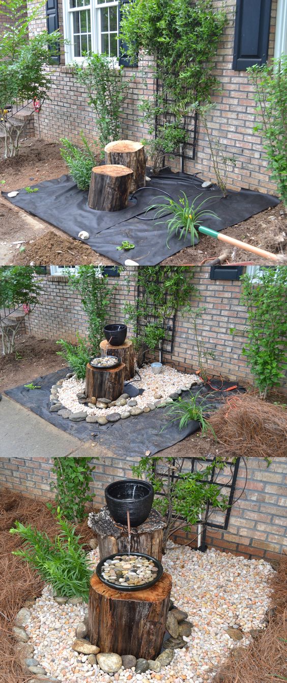 DIY Log Fountain. 