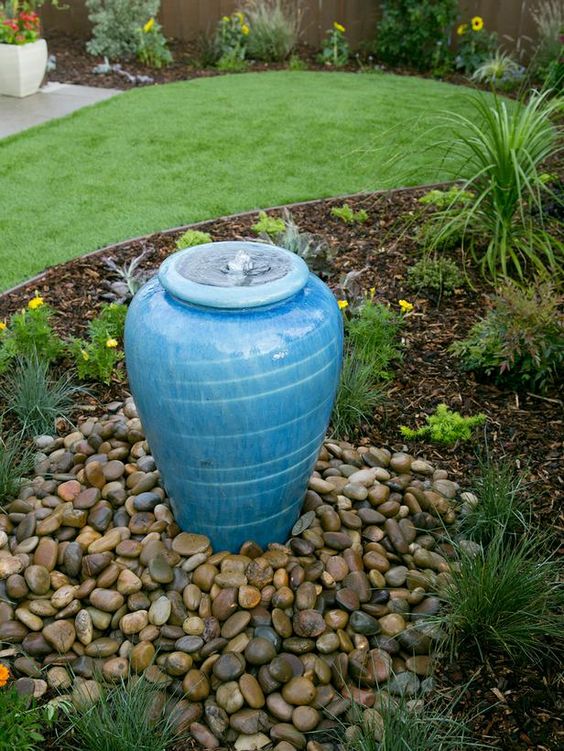 Blue Urn Water Feature. 