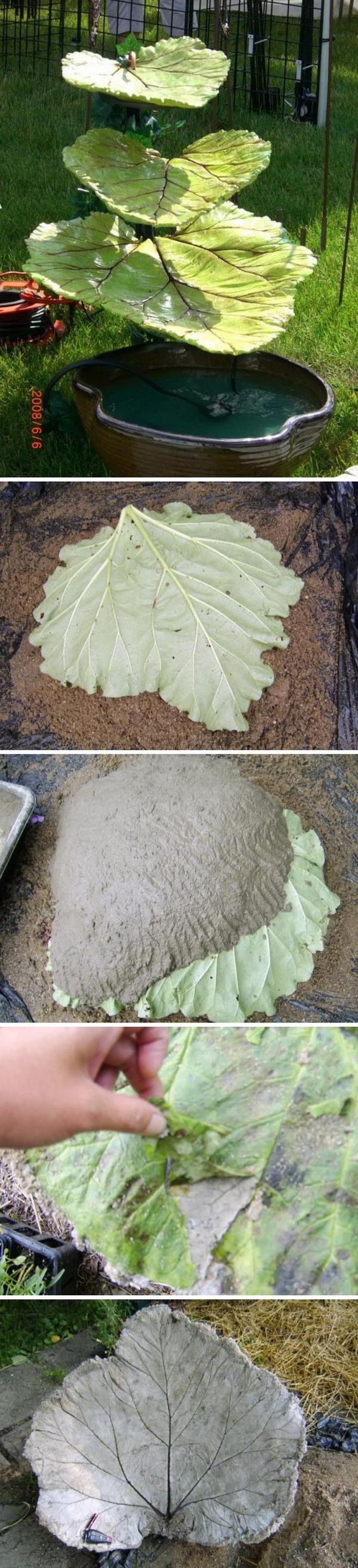 Concrete Leaf Water Fountain. 