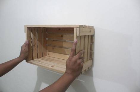 DIY Hanging Shelves Made of Recycled Wooden Crates. 