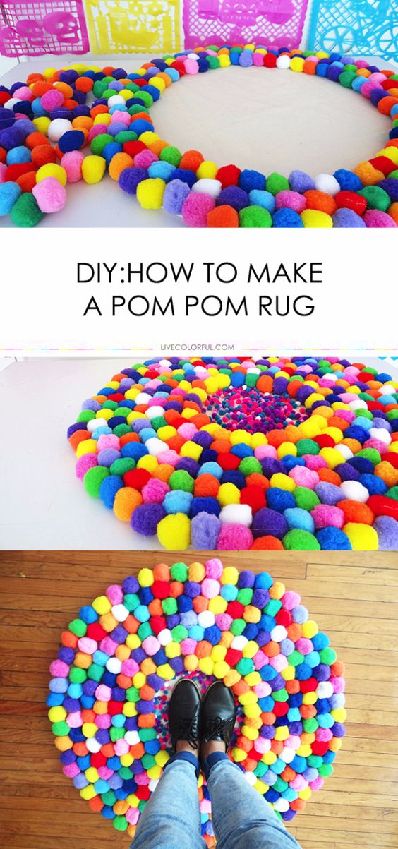DIY Pom Pom Rug. 