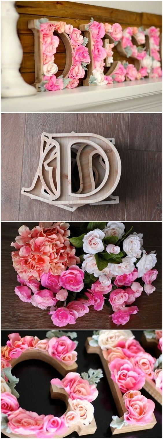 DIY Letters With Flowers. 