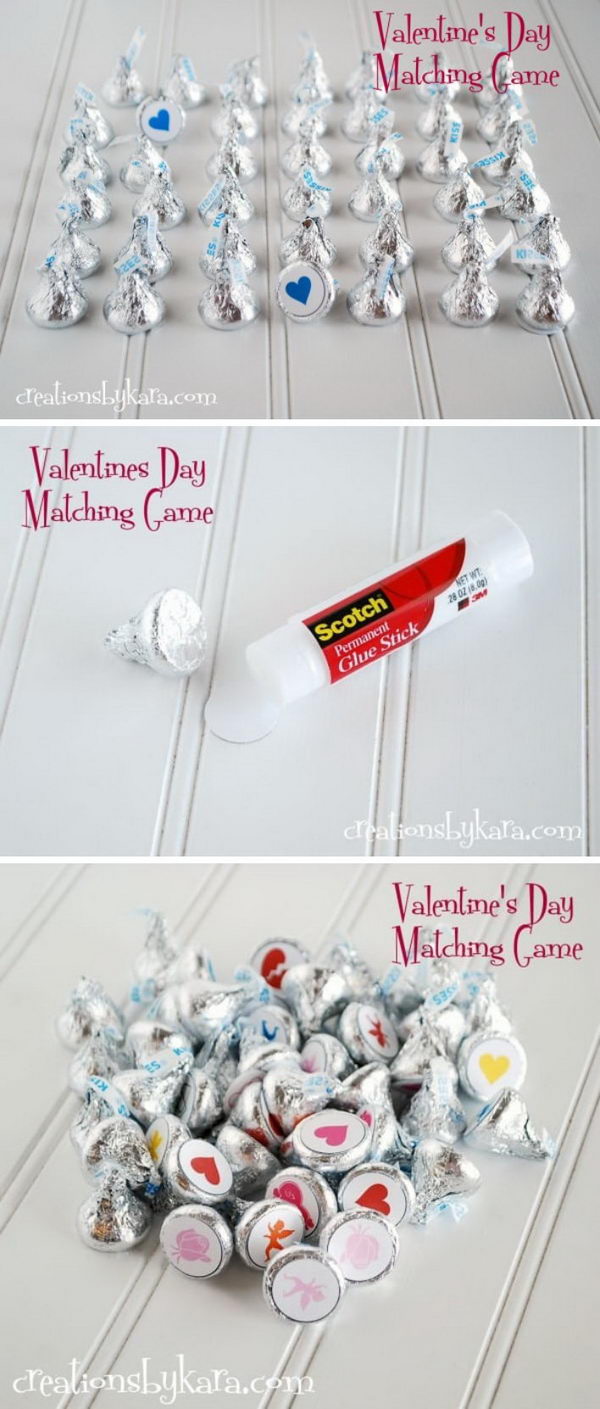 Valentine’s Day Kisses Matching Game. 