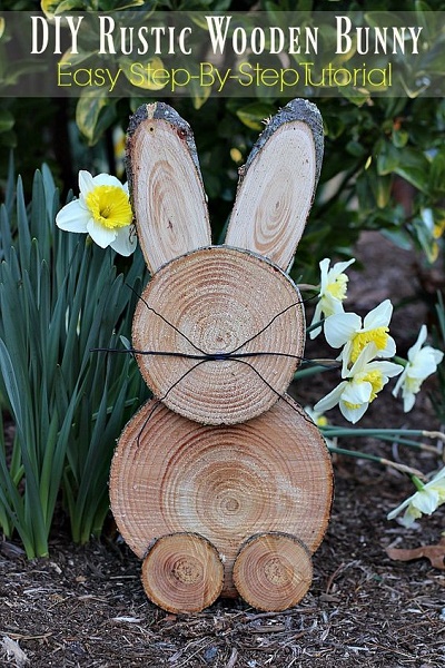 DIY Rustic Wooden Bunny. 