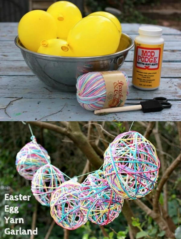 Yarn Egg Garland. 