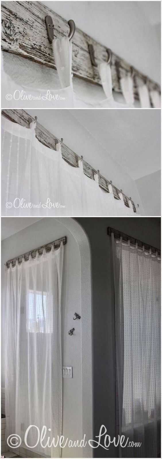 Curtains with Reclaimed Wood. 