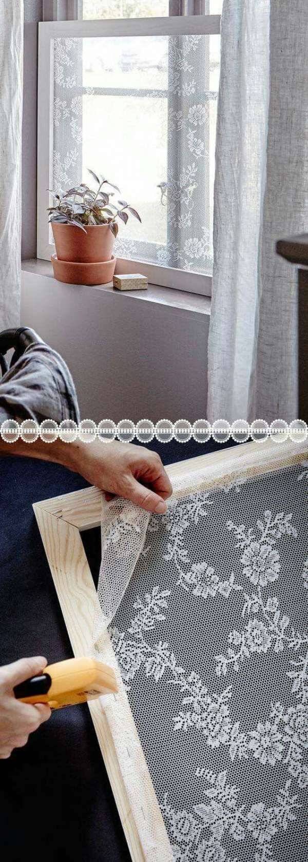 DIY Lace Privacy Windows. 