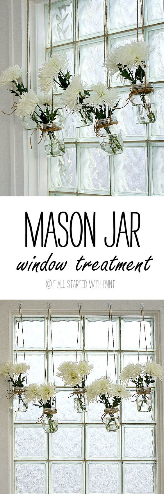 Mason Jar Window Treatment. 