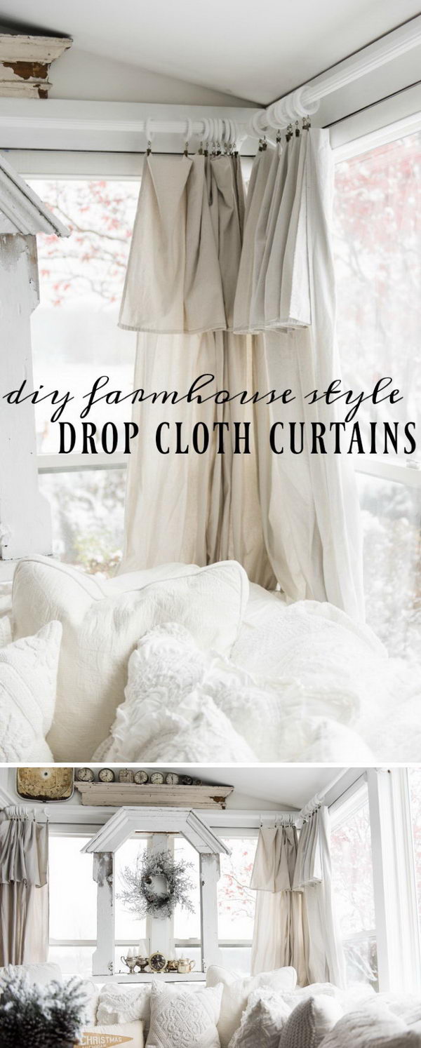 DIY Drop Cloth Curtains. 