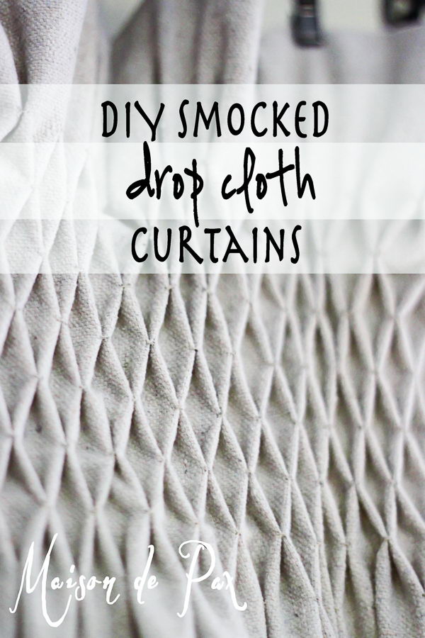 DIY Drop Cloth Smocked Curtains. 