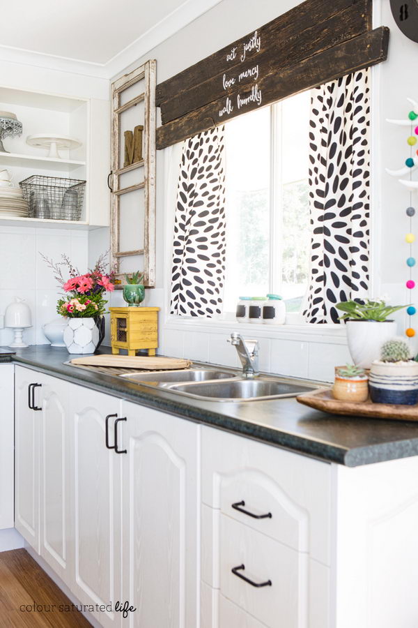 Rustic Wood Window Valance. 