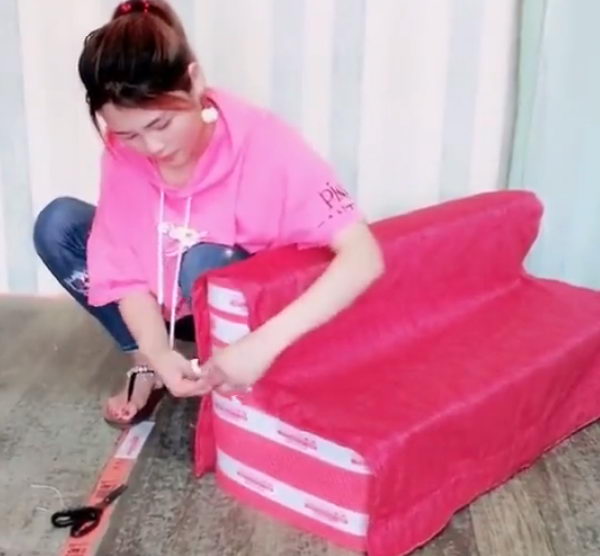 Easy DIY Bench Upcycled From Empty Milk Powder Cans 